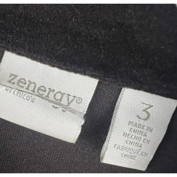 Chicos Jacket Size XL Velour Zip up Chocolate Brown Gold Zipper Pockets Soft - Picture 3 of 6